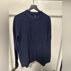 Lululemon textured knit crew neck sweater heathered classic navy size large
